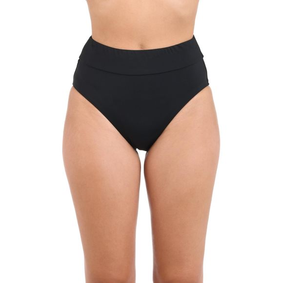 La Blanca Womens Island Goddess Cinch Back High Waist Bottom Black Size 12 NWT